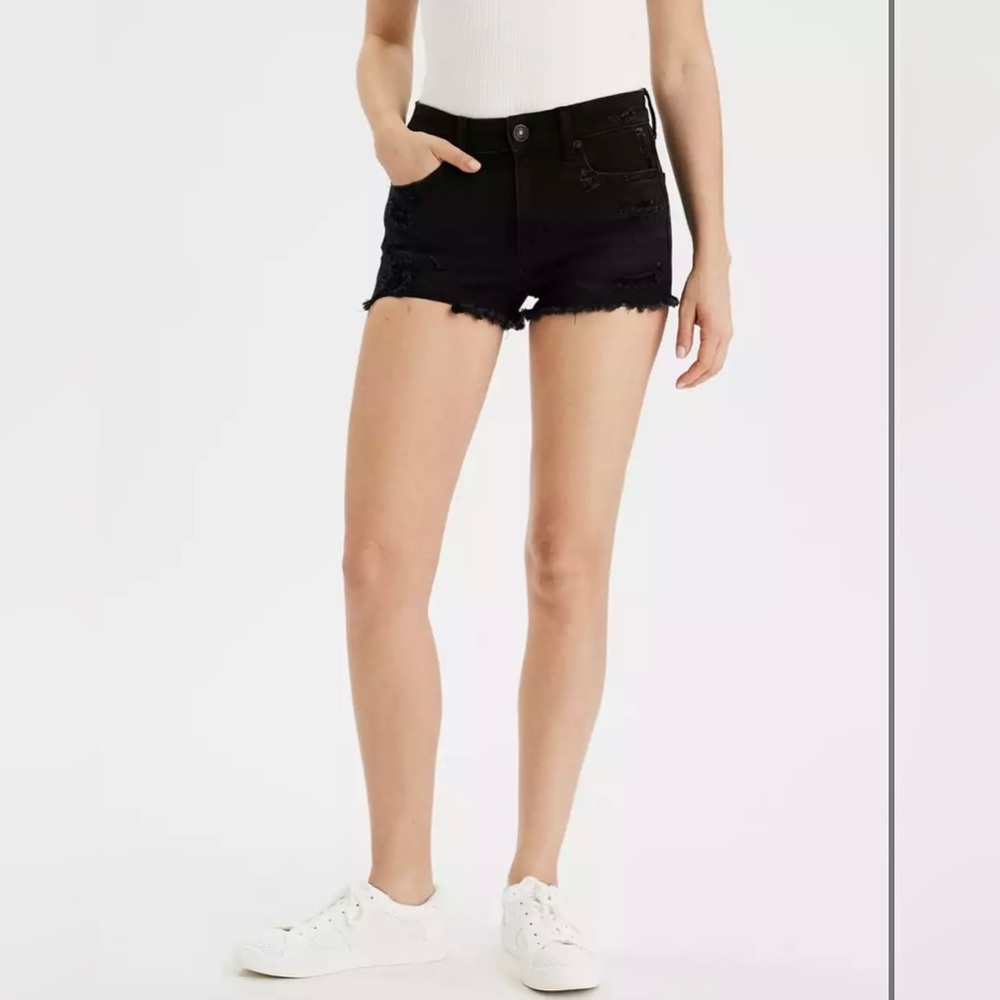 American Eagle- Next Level Stretch Black Jean Short